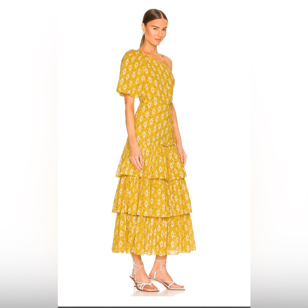 Veronica Beard dress, one shoulder, yellow floral ditzy print. NWT